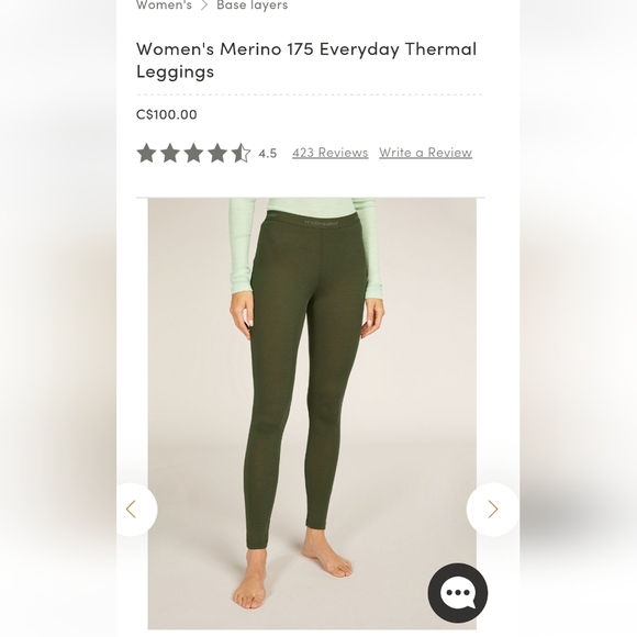 Icebreaker Women's Merino Wool 175 Green Leggings & Long sleeve Top XL NWT - Picture 9 of 15